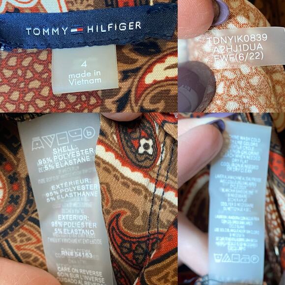 Tommy Hilfiger Matte Jersey Paisley Shirt Dress - Picture 3 of 4